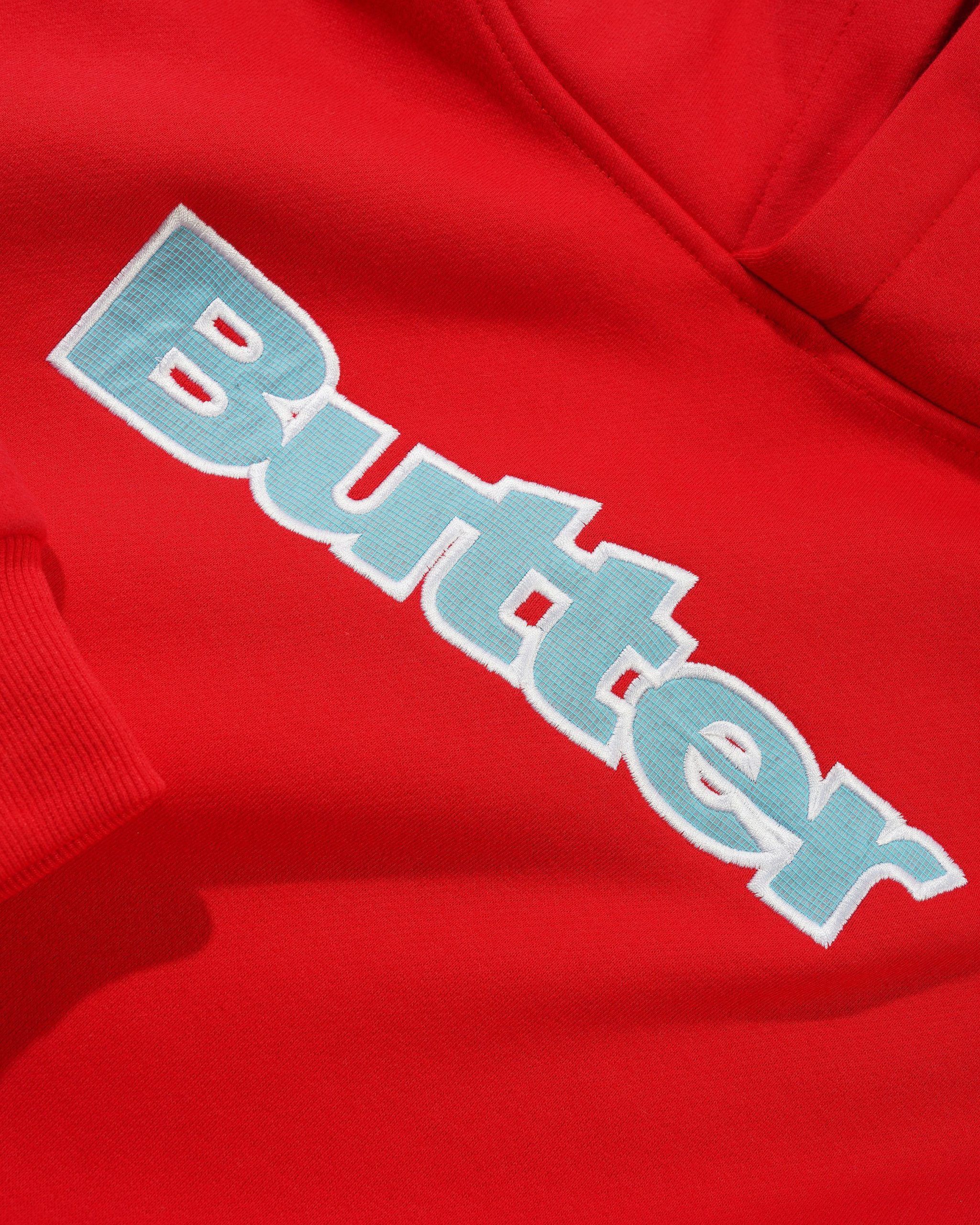 butter-sudaderas-Ripstop Logo Applique Pullover Hood Red 2