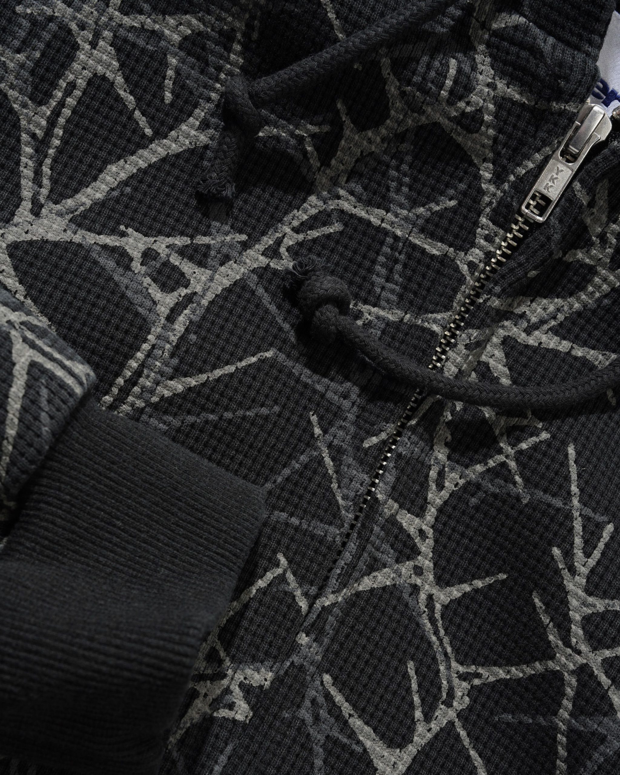 butter-sudadera-Thorn Camo Waffle Zip-Thru Hood Black 3