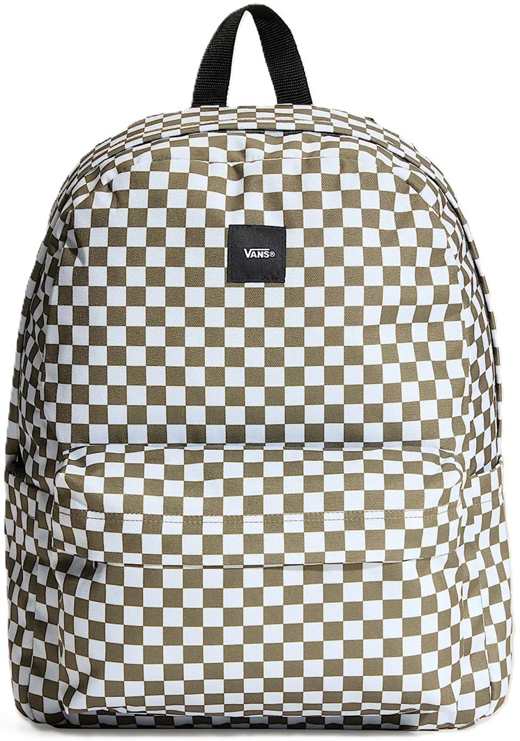 VANS MOCHILA OLD SKOOL CHECK OLIVE BROWN FRONT