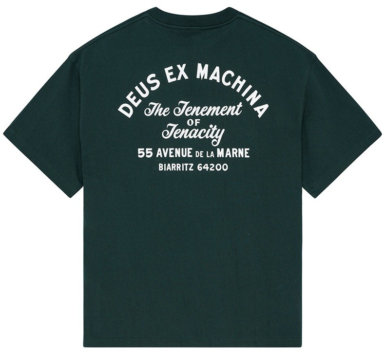 DEUS EX MACHINA CAMISETA MANGA CORTA BIARRITZ SIGN RACING GREEN BACK