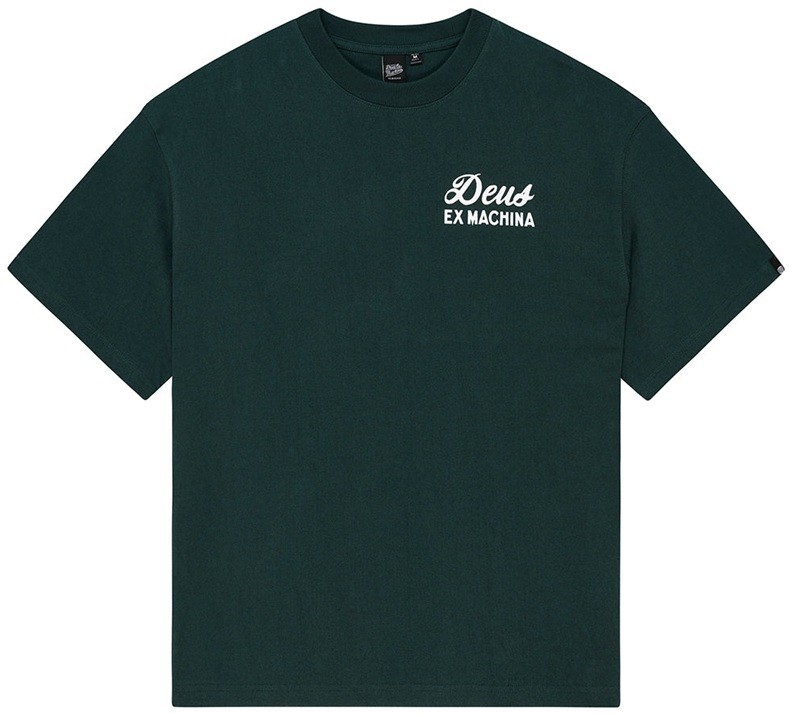 DEUS EX MACHINA CAMISETA MANGA CORTA BIARRITZ SIGN RACING GREEN FRONT