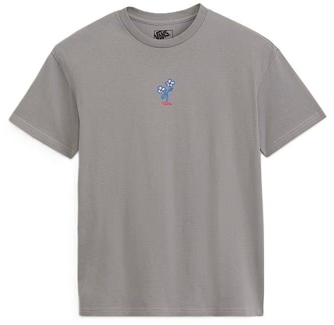 VANS CAMISETA DE MUJER HAND DRAWN FLORAL PEWTER FRONT