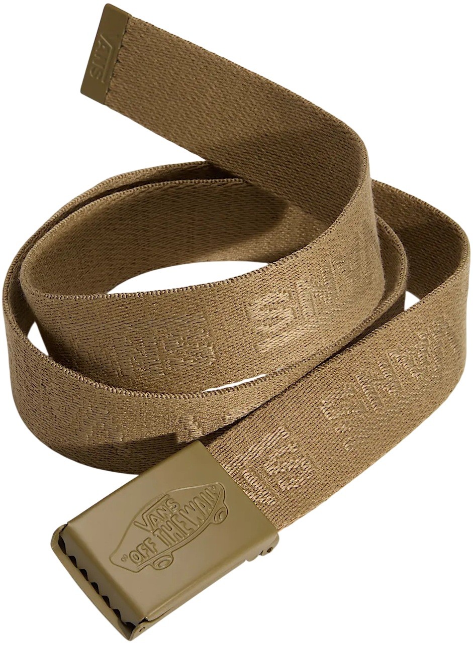 VANS CINTURON DROP V WEB BELT OLIVE BROWN VISTA EXTENDIDA