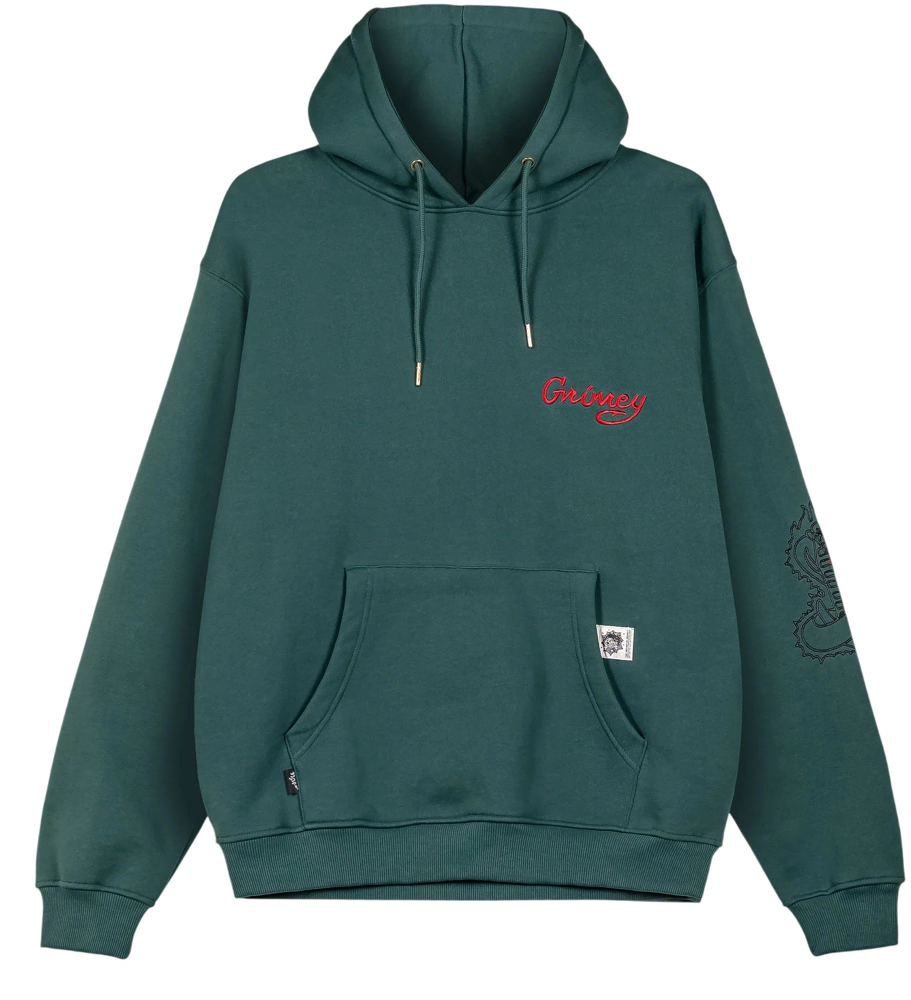 GRIMEY SUDADERA CAPUCHA SHO NUFF REGULAR HOODIE PETROL GREEN FRONT
