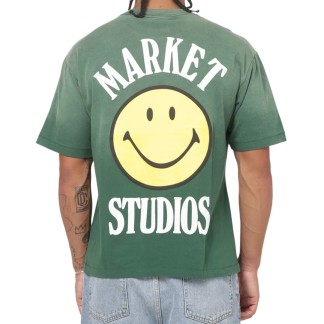 MARKET CAMISETA MANGA CORTA SMILEY LOCKUP DARK GREEN BACK