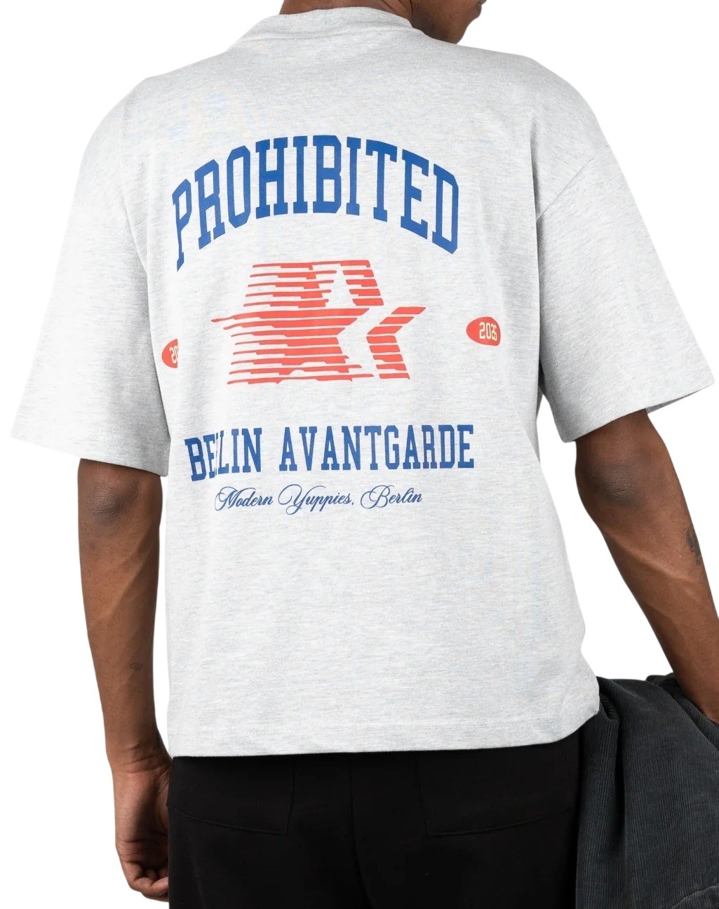PROHIBITED CAMISETA MANGA CORTA AVANTGARDE GREY MELANGE BACK
