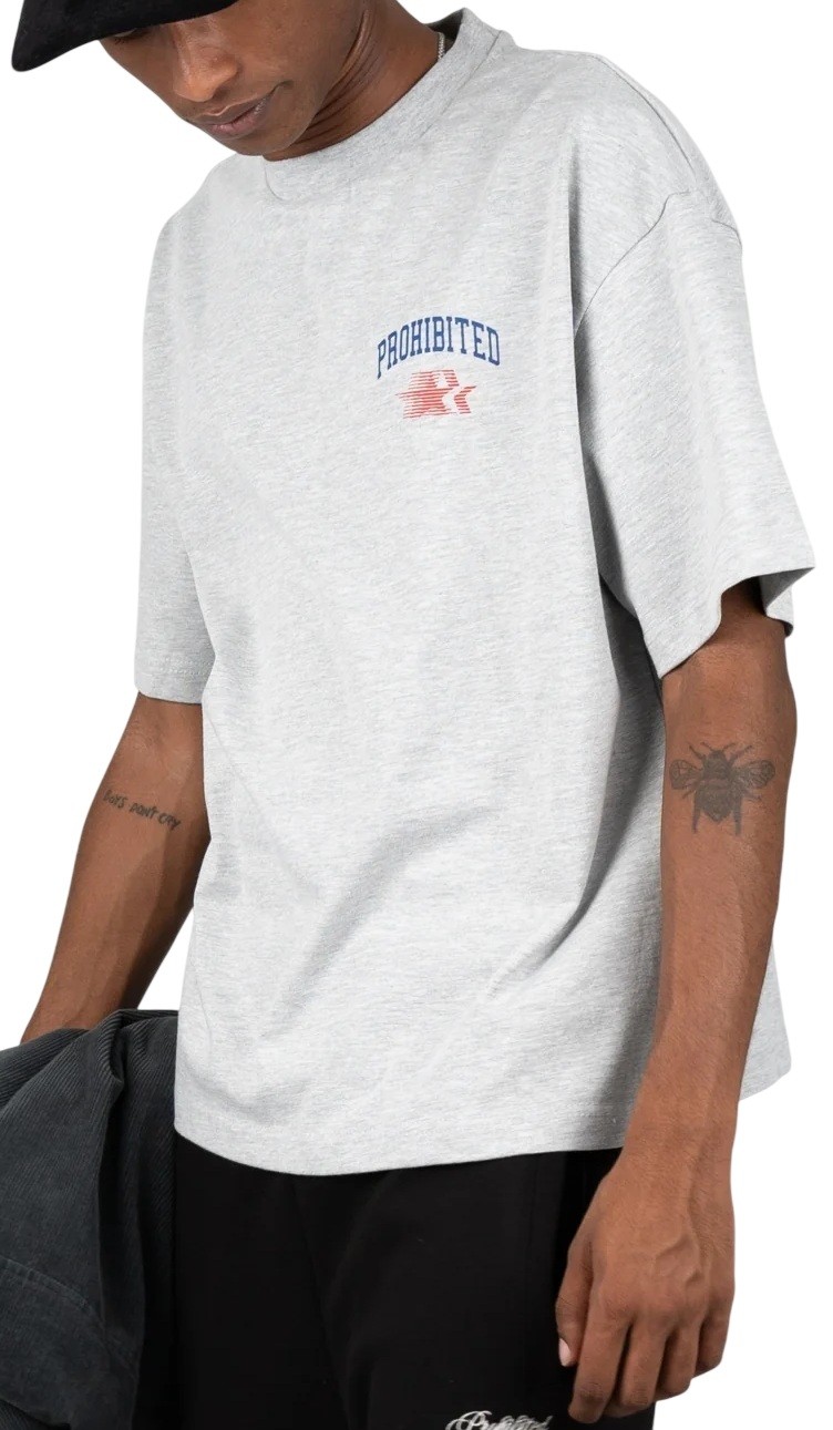 PROHIBITED CAMISETA MANGA CORTA AVANTGARDE GREY MELANGE FRONT