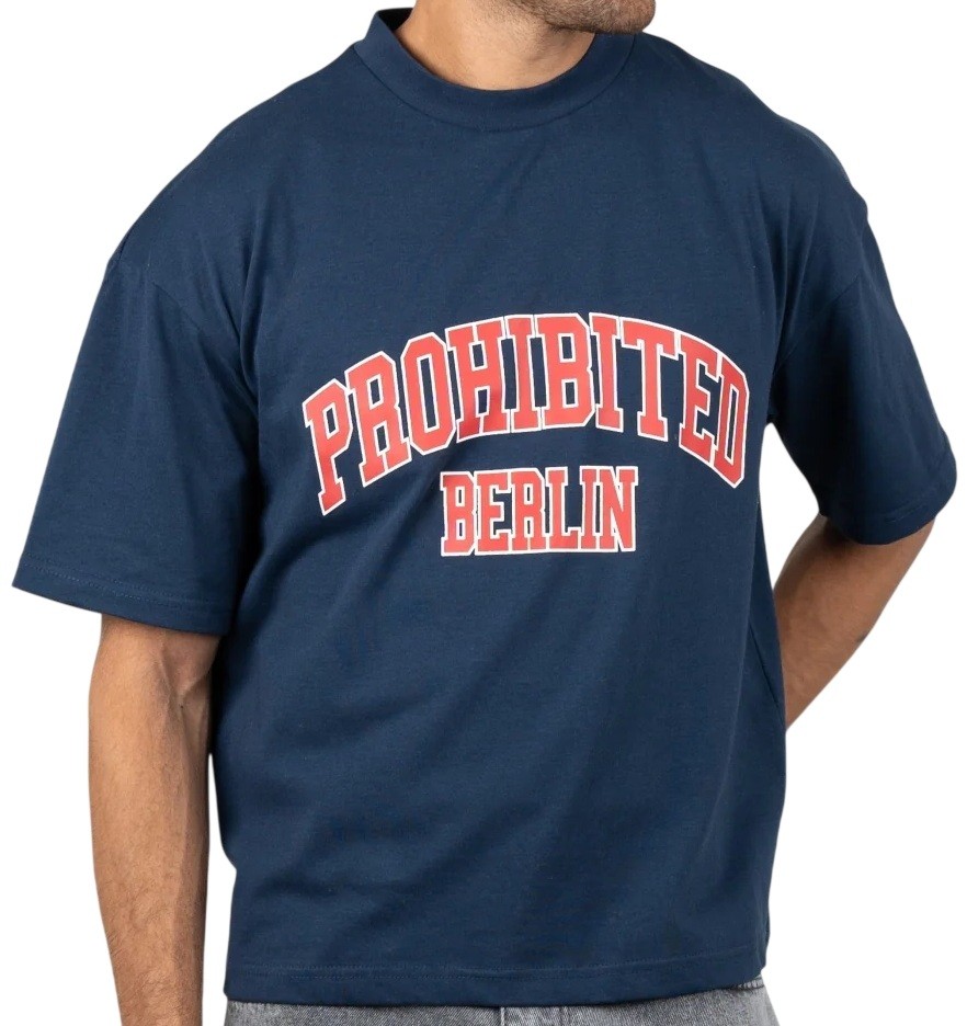 PROHIBITED CAMISETA MANGA CORTA COLLEGE OCEAN BLUE FRONT