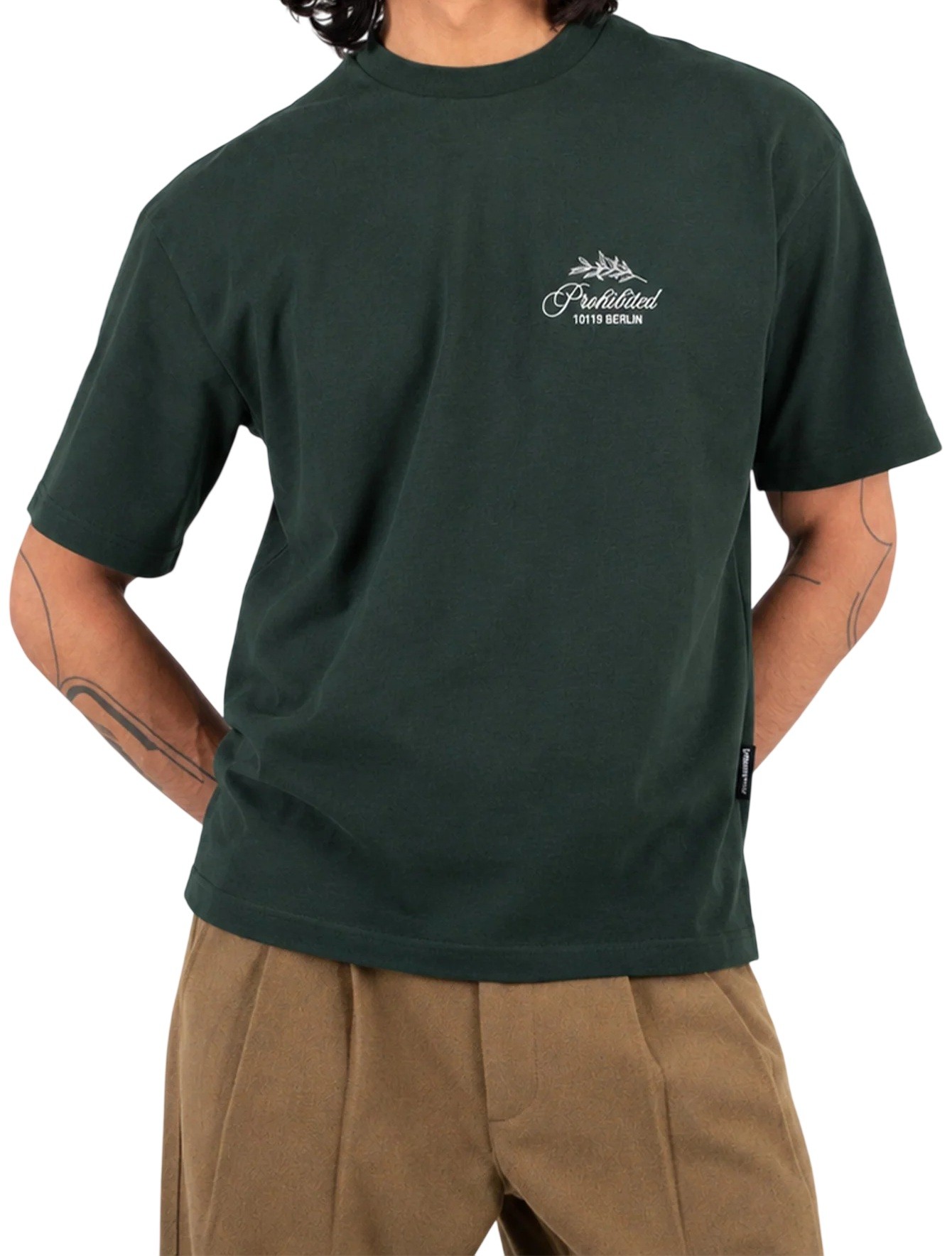 PROHIBITED CAMISETA MANGA CORTA PB LEAF GREEN FRONT