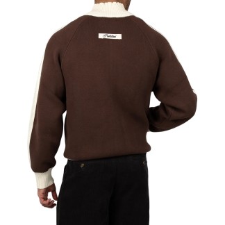 PROHIBITED CHAQUETA LETTERMAN KNIT BROWN BACK