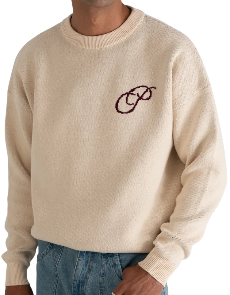 PROHIBITED JERSEY INITIAL KNIT CREAM FRONT-Photoroom