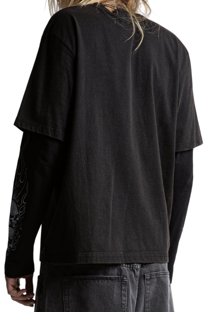 WASTED PARIS CAMISETA MANGA LARGA ROAD T-AGE FADED BLACK MODELO BACK
