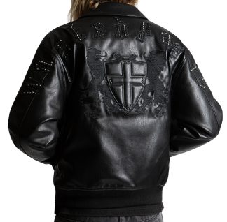 WASTED PARIS CHAQUETA EMBLEM VARSITY BLACK MODELO