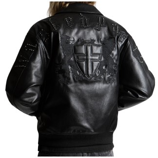WASTED PARIS CHAQUETA EMBLEM VARSITY BLACK MODELO